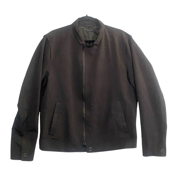 THEORY Men Adler Evidence Workwear Jacket Long Sleeve Collar Sz L Black 45-14 - Picture 1 of 13